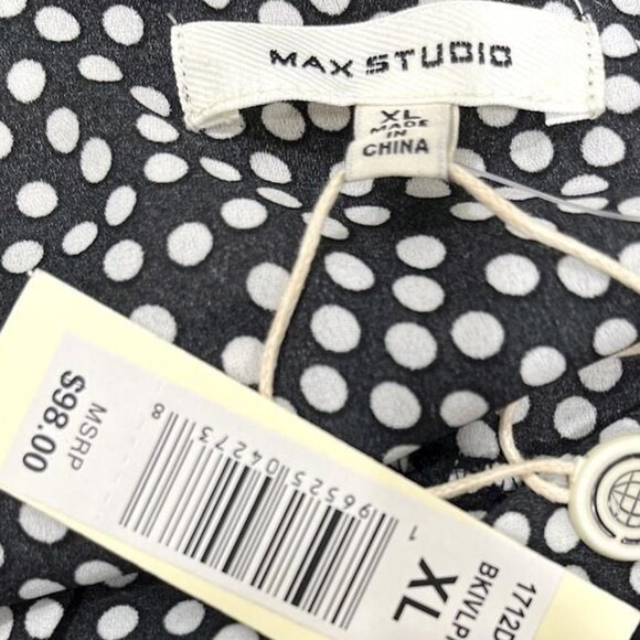 NWT Max Studio Women's Polka Dot Blouse - Picture 6 of 8
